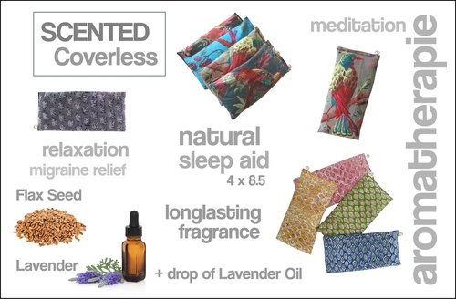 Peacegoods Scented Lavender Eye Pillows Pack of (6) - 4 x 8.5 - Soft & Soothing Cotton - Weighted Naturally Calming Colors - Yoga Massage Sleep Bulk - Teal Green Purple Terracotta Gray Lilac