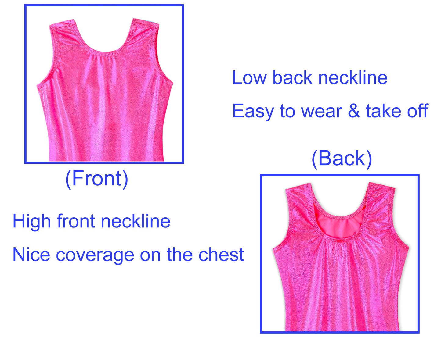Domusgo Leotards for Girls Gymnastics 3t 4t Sparkly One-Piece Rose Unitards Athletic Biketards Sleeveless Tank Outfits