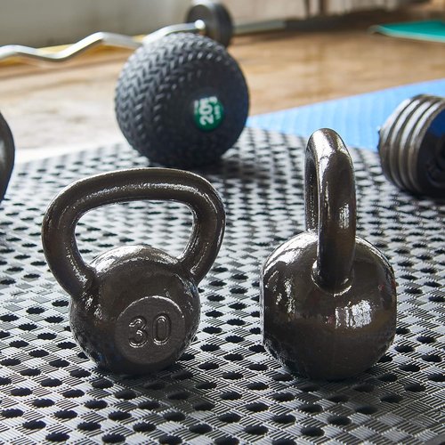 Elevon Cast Iron Kettlebell Weights for Home Gym, Heavy Duty Strength Training, Workout Equipment for HIIT, Functional Fitness, Available in 590 Pounds