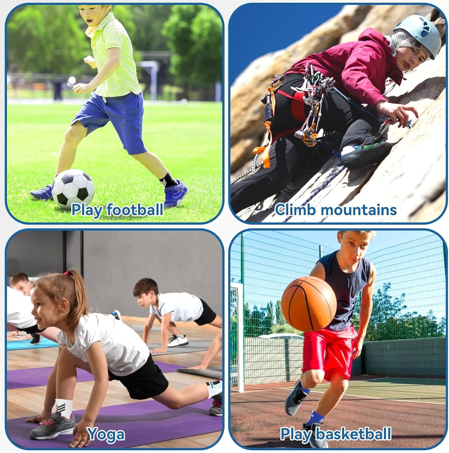 2 Set Kids Grip Soccer Socks with Shin Guard Sleeves Non Slip Soccer Leg Sleeve Socks for Boys Girls