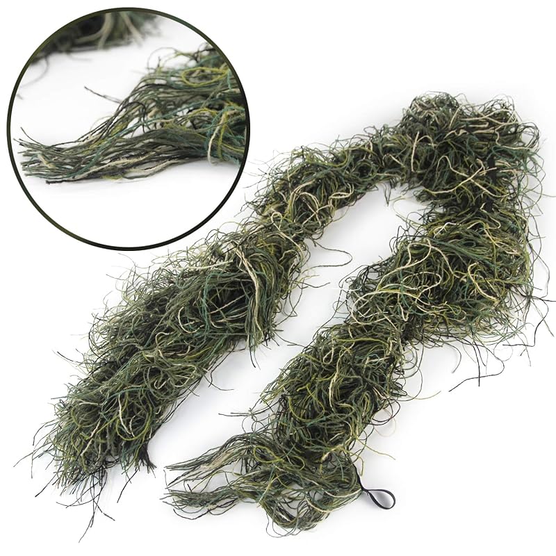 Woodland Ghillie Rifle Cover Wrap with Elastic Strap 4ft (120cm) - GUGULUZA