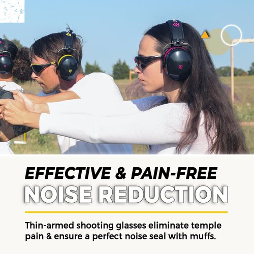 TradeSmart High-Performance Earmuffs for Shooting Range & Shooting Eye Protection Glasses + Firearm Confidence Course Included