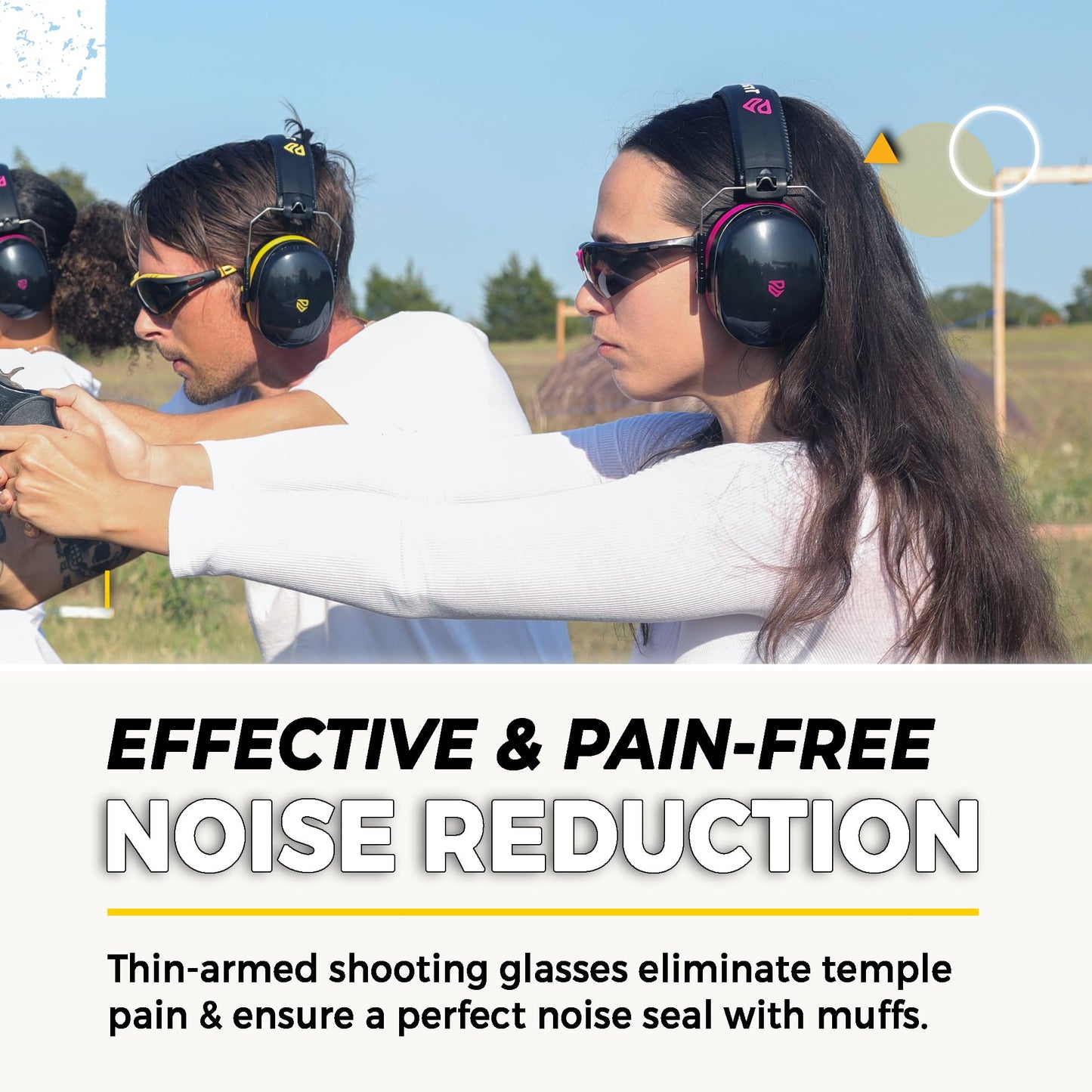 TradeSmart High-Performance Earmuffs for Shooting Range & Shooting Eye Protection Glasses + Firearm Confidence Course Included