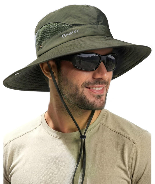 FURTALK Mens Bucket Sun Hat UPF Protection Wide Brim Breathable Fishing Hat