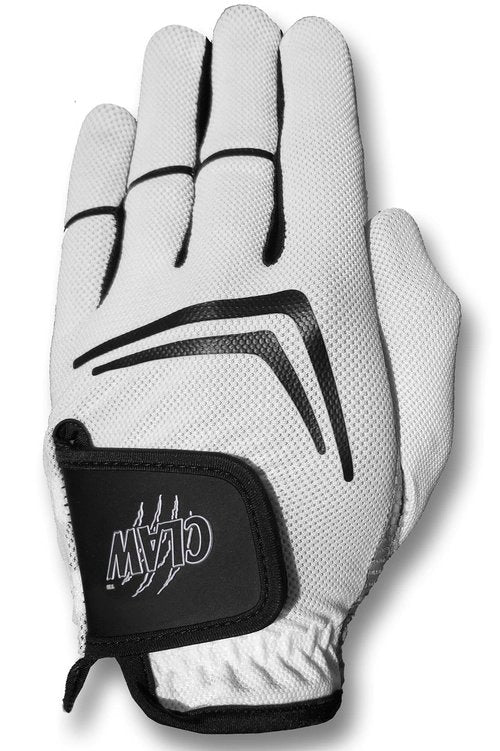 CaddyDaddy Claw Golf Gloves for Men | Flex-Mesh Design for Cool Ventilation | Lasts 3-5 Times Longer Than Leather | Silicone-Web Coating for Maximum Grip | 100% Machine-Washable | White | LH-Large