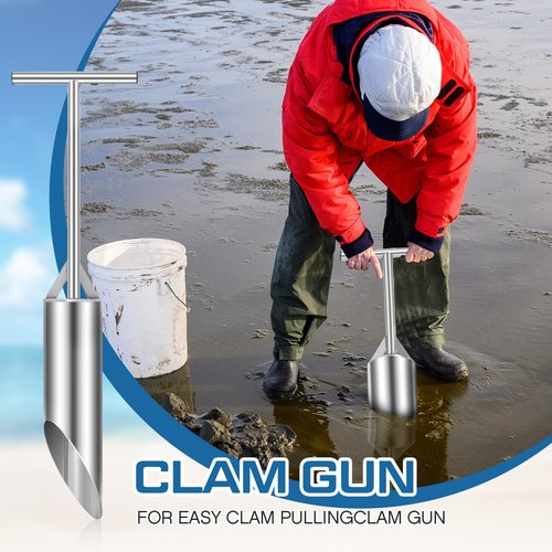 Blulu Upgrade Clam Gun 36 Inch Stainless Steel for Clamming with Vent Pipe and Valve Labor-Saving Clam Hunting Recreational Tool for Digging, Razor, Weevils and Mussels on The Beach
