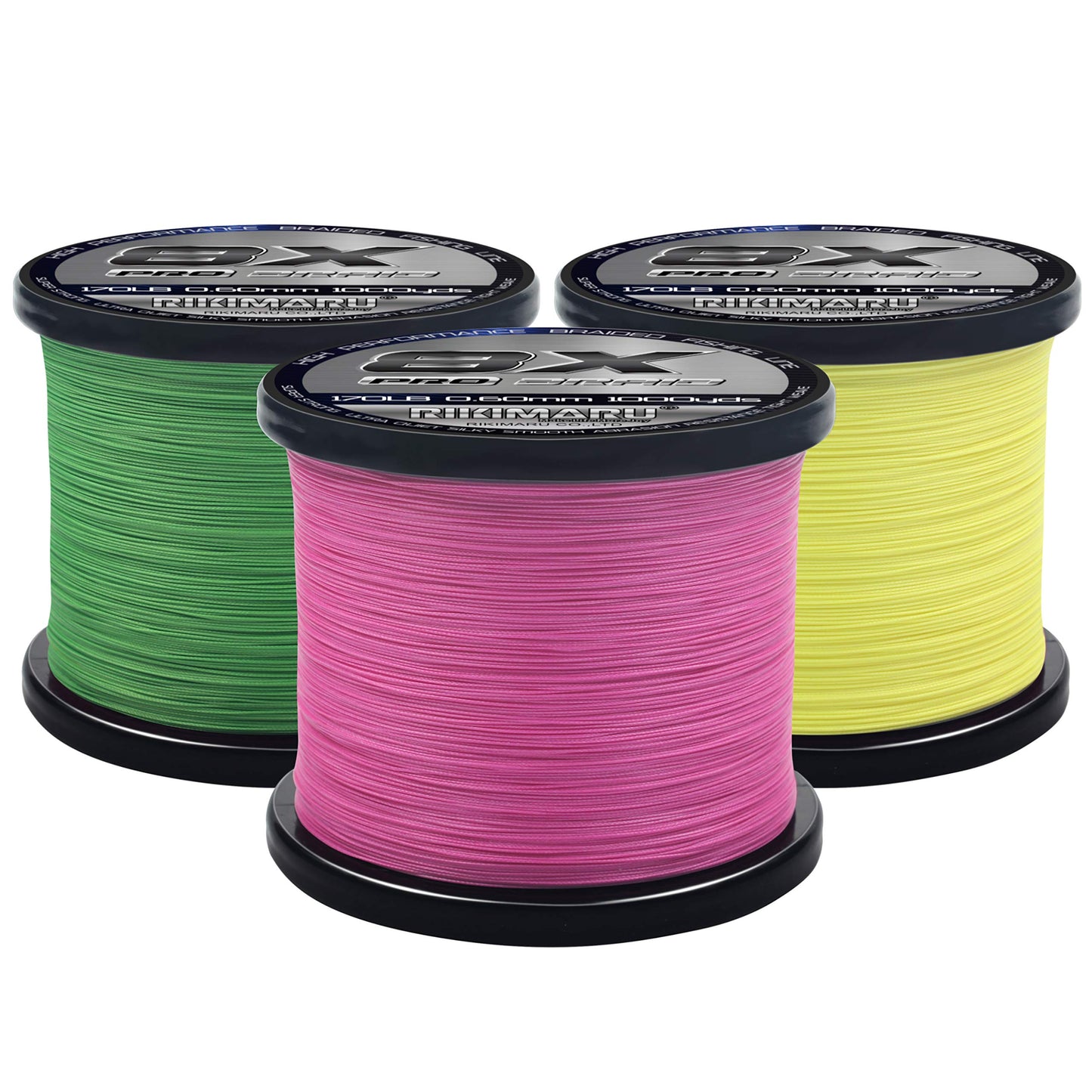 RIKIMARU Braid Pro 8X (Lemon Yellow, 130LB(0.55mm)-1000Yds)