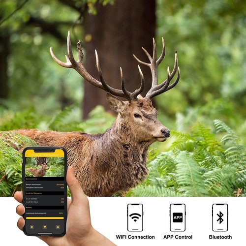 Coolifepro Trail Camera Sends Picture to Cell Phone, 4K WiFi Trail Camera, Trail Cam with 49 Pcs No Glow LEDs Game Cameras with Night Vision with 125° Range, 0.1S Trigger Speed
