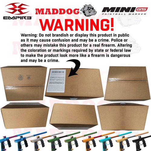 Maddog Empire Mini GS Electronic Full Auto Paintball Gun Marker w/ 48/3000 HPA Tank, HK Army HSTL Thermal Mask, & Empire Halo Too Electronic Loader Starter Package - Dust Black