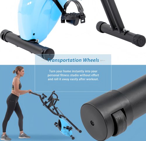 HSUFLWS Folding Exercise Bike with 350 Weight LBS Capacity, Stationary Bike with 16-Level Adjustable Resistance for Home Gym Workout