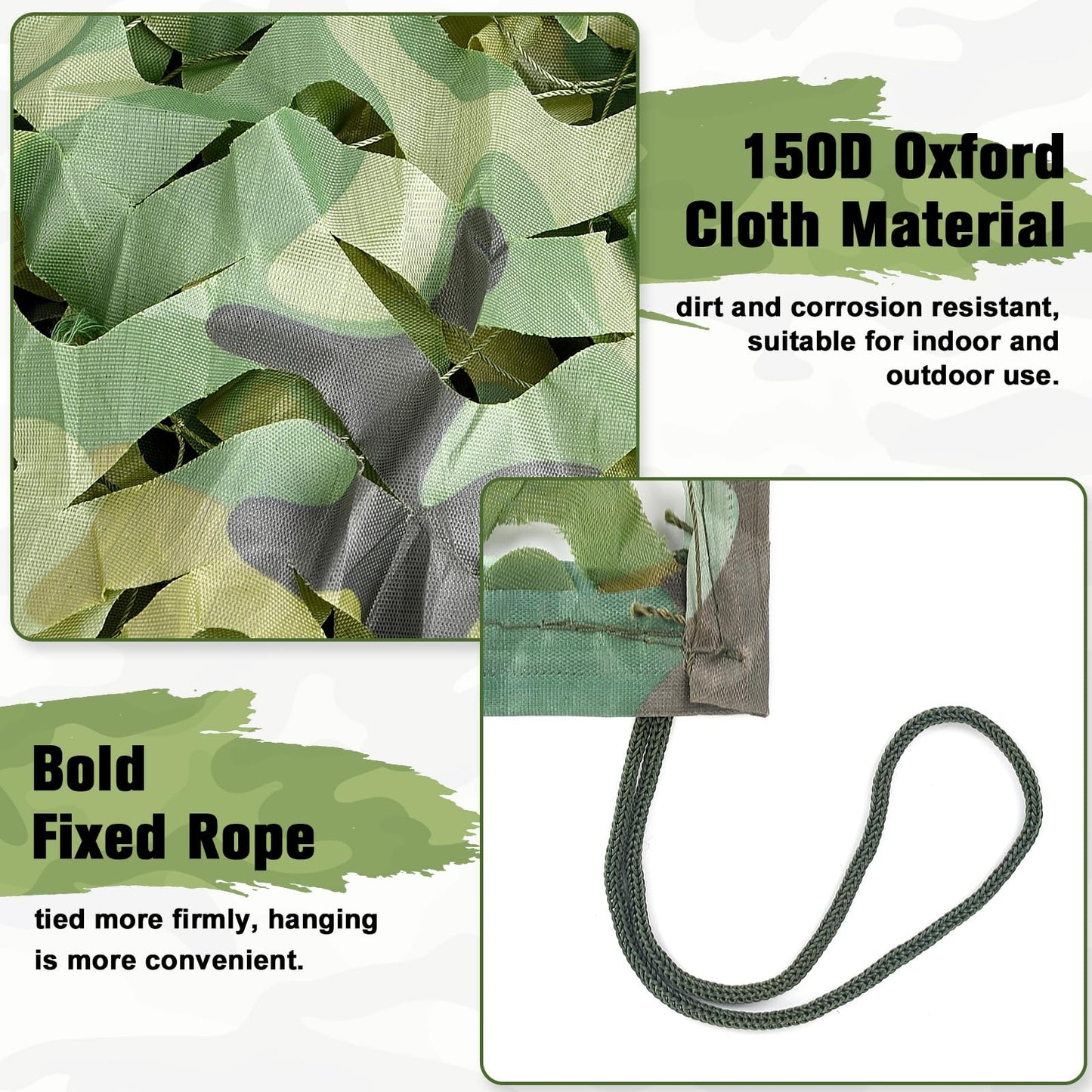 Yeacool Camo Netting Mesh Camouflage Netting Military Surplus Hunting Blind Net for Military Theme Party Decorations Backdrop Sunshade Car Cover Camping Shooting (Woodland Camo, 20ftx20ft, 6m*6m)