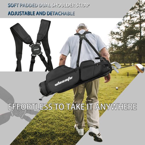 Golf Stand Bag for Men Women 3-Way Dividers Lightweight Par 3 Driving Range Executive Courses Portable and Durable with Adjustable and Detachable Dual - Shoulder Straps Rain Cover