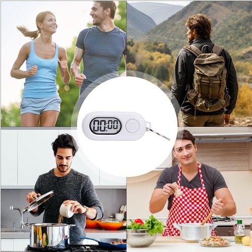 Stop Timer Portable Sports Stop Watch Key Chain Digital Countdown Clock LCD Screen Digital Clock Accessories for Cooking, Training, Shower, Studying