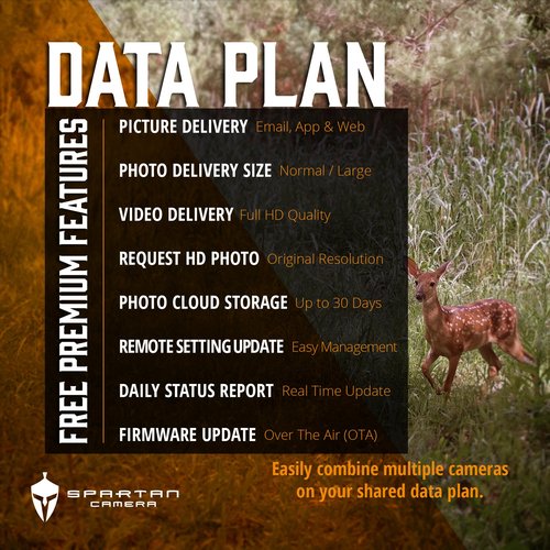 Spartan Camera 2025 Upgrade 2 Pack GoCam2 Cellular APP Control Trail Camera, 4G LTE, 1080P Video, FHD Photos, No Glow, Night Vision, Motion Activated, IP65 Water Resistant(Spartan Areus,Multi-carrier)