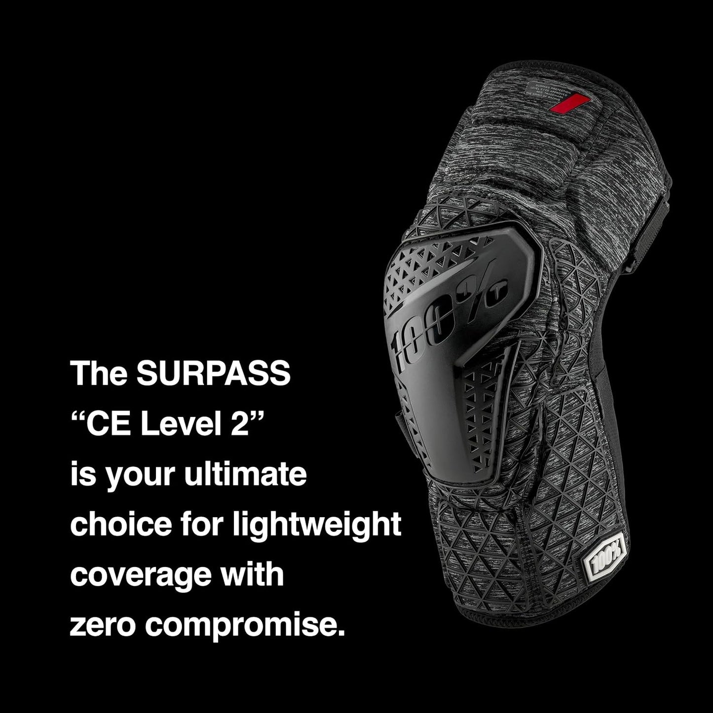 100% Surpass Mountain Biking Knee Pad - MTB & BMX Protection - Heavy Duty Hard Plastic and Smartshock Impact Absorbing Foam Padding