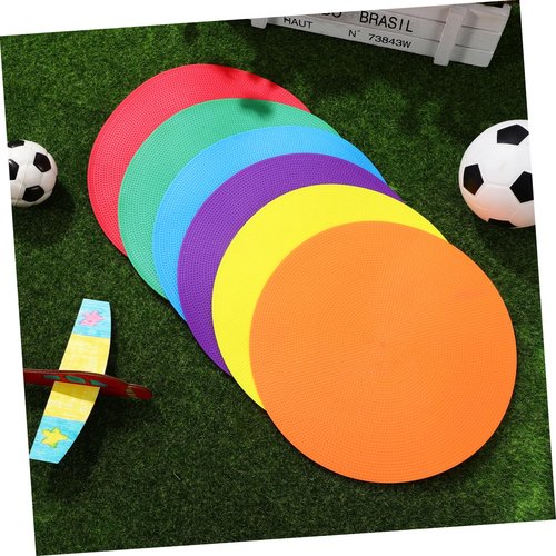 Happyyami 6pcs Logo Plate Speed and Agility Training Shaped Soccer Cones for Sports Training Agility Dots Gym Training Floor Markers Foam Drills Poly Spots Floor Dots Spot Markers Small