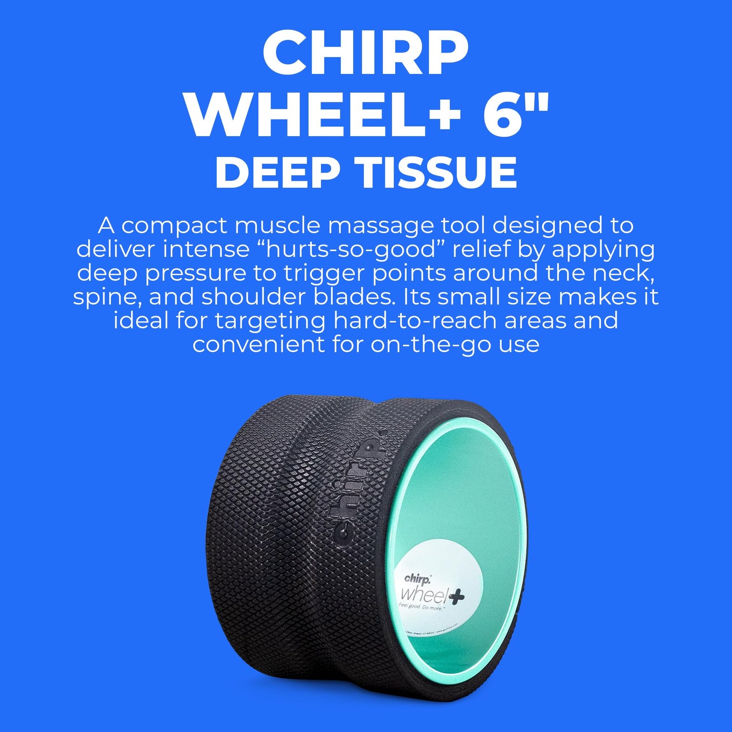 Chirp Wheel Foam Roller - Targeted Back & Neck Pain Relief, Muscle Massage, Trigger Point Therapy, High-Density Foam Tool for Physical Therapy, Stretching & Exercise, 500lbs Capacity, 6 Inch Mint