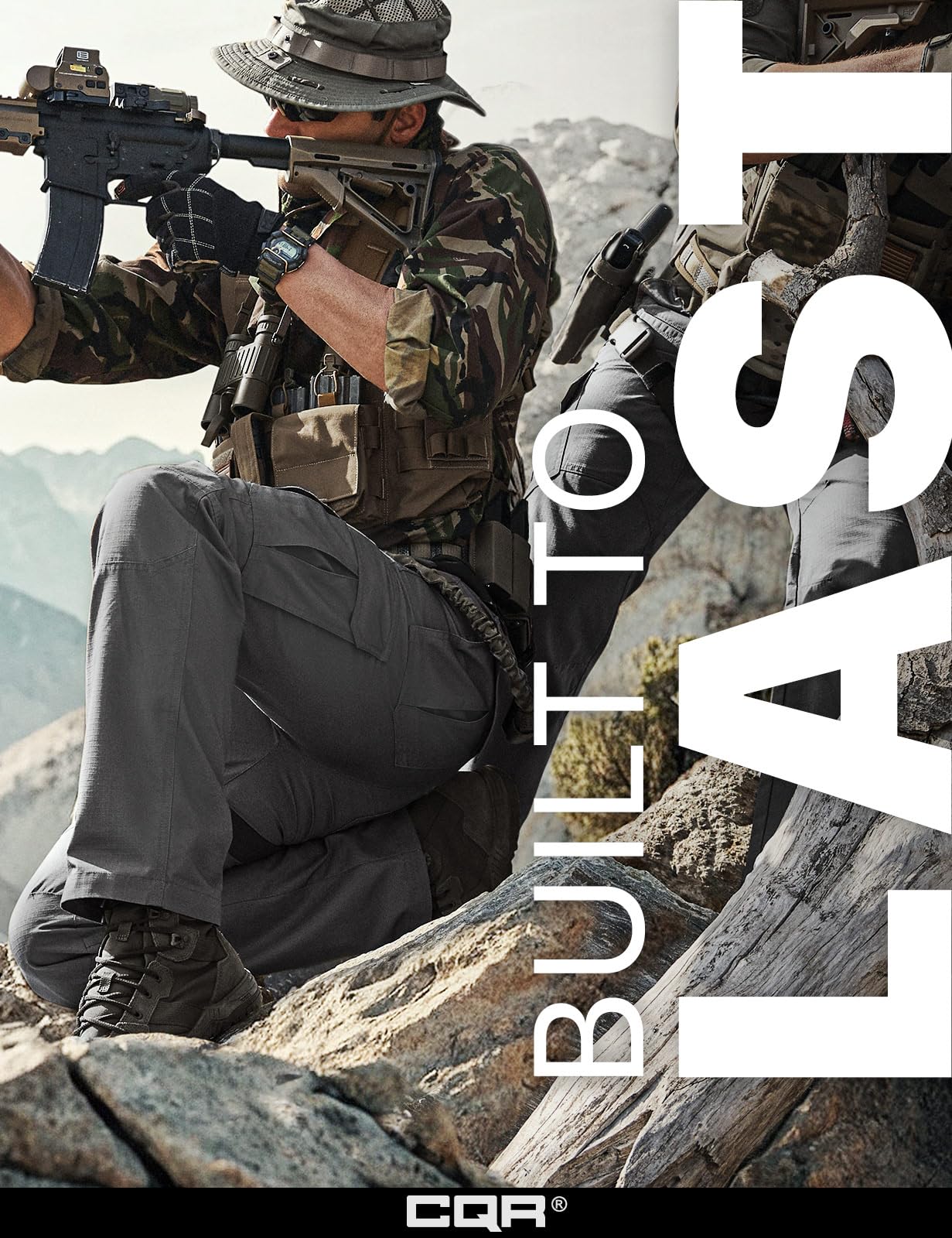 CQR Men's Tactical Pants, Water Resistant Ripstop Cargo Pants, Lightweight EDC Work Hiking Pants, Outdoor Apparel, Raider Charcoal, 30W x 30L
