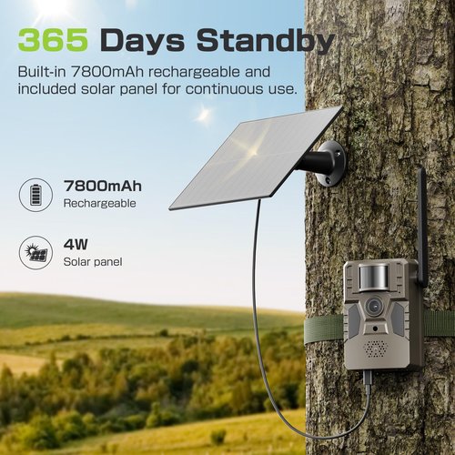 TKENPRO Trail Camera 2 Packs, 2K Live View Cellular Trail Cameras Built-in SIM Card 4G Unlimited Data Plan Game Camera 0.2S Fast Speed Trail Cameras with Night Vision Motion Activated Waterproof IP66