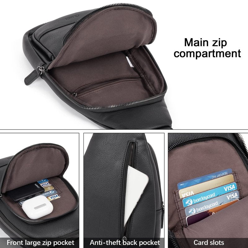 CLUCI Crossbody Bags for Women Men,Leather Sling Bag Cross Body Backpack for Woman Gifts for Women Birthday Unique