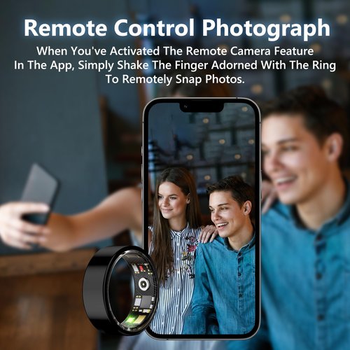 Smart Health Ring for Women Men Fitness Tracker with Heart Rate, Blood Oxygen, Blood Pressure, Sleep Monitoring, Step Counting, IP68 Waterproof for iPhone and Android, No Subscription Fee, Gold 7