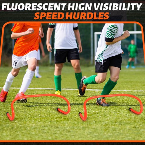 Wettarn 10 Pcs Speed Agility Training Hurdles Detachable Durable Hurdle Agility Plyometric and All Purpose Speed Training Equipment for Athletes Soccer Basketball(6 Inch,Orange)