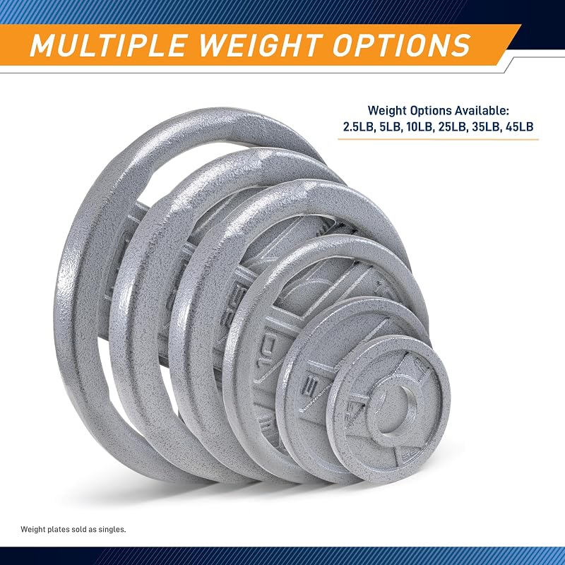 Marcy 5 lb Cast Iron Olympic Weight Plate – 2" Center Hole, 1 Plate
