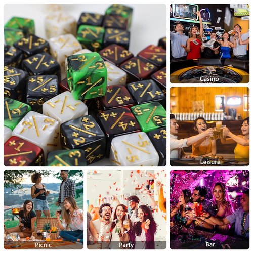 48 Pieces MTG Counters Token Dice, Magic The Gathering Glitter Sparkle Loyalty Cube, Starry Marble D6 Compatible With MTG, CCG, Card Gaming Accessory - 4 Colors