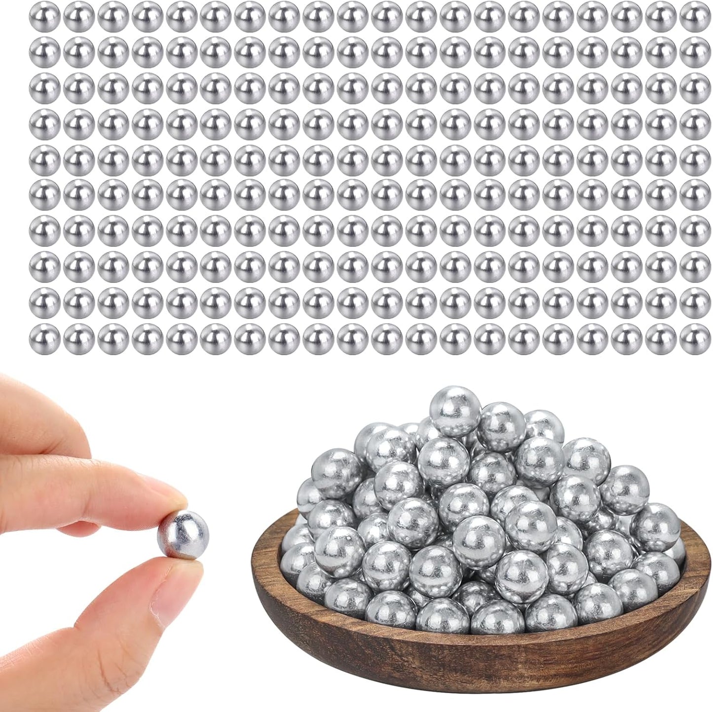 100 Pieces .43 Caliber Aluminum Paintball Ammo 1.8 Grams Solid Resuable Seamless Paintball Powerful for Shooting Training Practice Fit for T4E Walther PPQ/ TPM1 and Glock17/G17 (Silver)