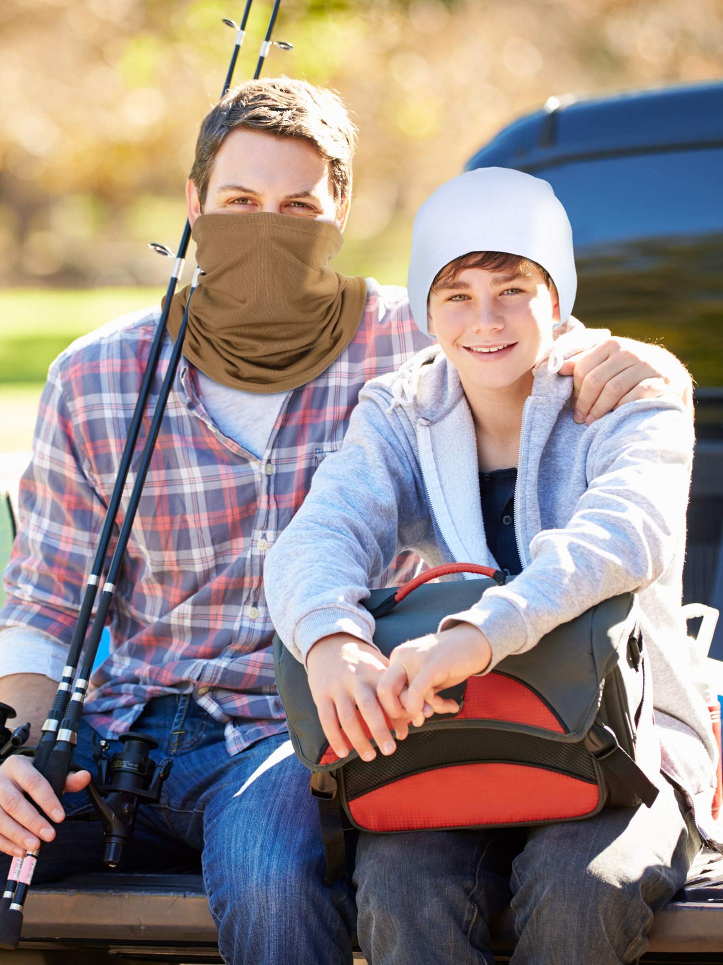 SATINIOR 8 Pack Neck Gaiter Summer Cooling UV Protection Bandana Face Mask Scarf Headwear for Men Women