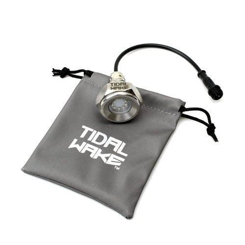 Tidal Wake IP68 Underwater 1/2in Standard Boat Drain Plug LED Light Built-in Driver & Overheat Protection 3 Yr/50,000hr Warranty, 316 Stainless Steel, 12-30v/27w,1800 lumen w/Storage Bag (Blue)
