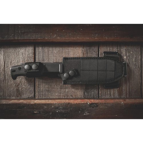 Extrema Ratio - Selvans S600 (BLACK), Fixed Blade Knife, Böhler S600 steel hardened to 64 HRC, burnished finish, ergonomic Forprene handle, full tang construction, survival-ready, sheath included
