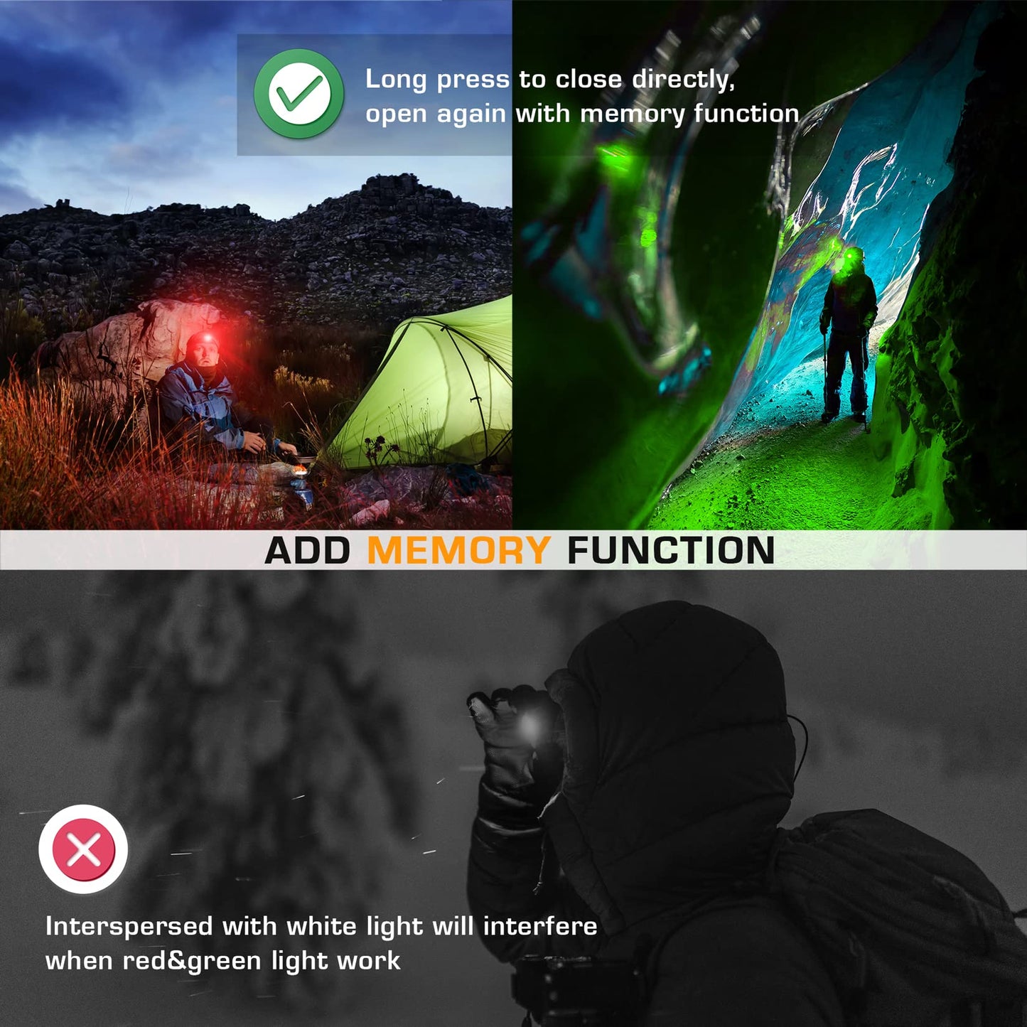 EverBrite Headlamp, 2 Pack Kids Headlamp with Red Light and Memory Function, Head Lamp for Adults and Kids with 5 Modes, Bright Headlamps for Camping, Running, Christmas Gifts, Batteries Included