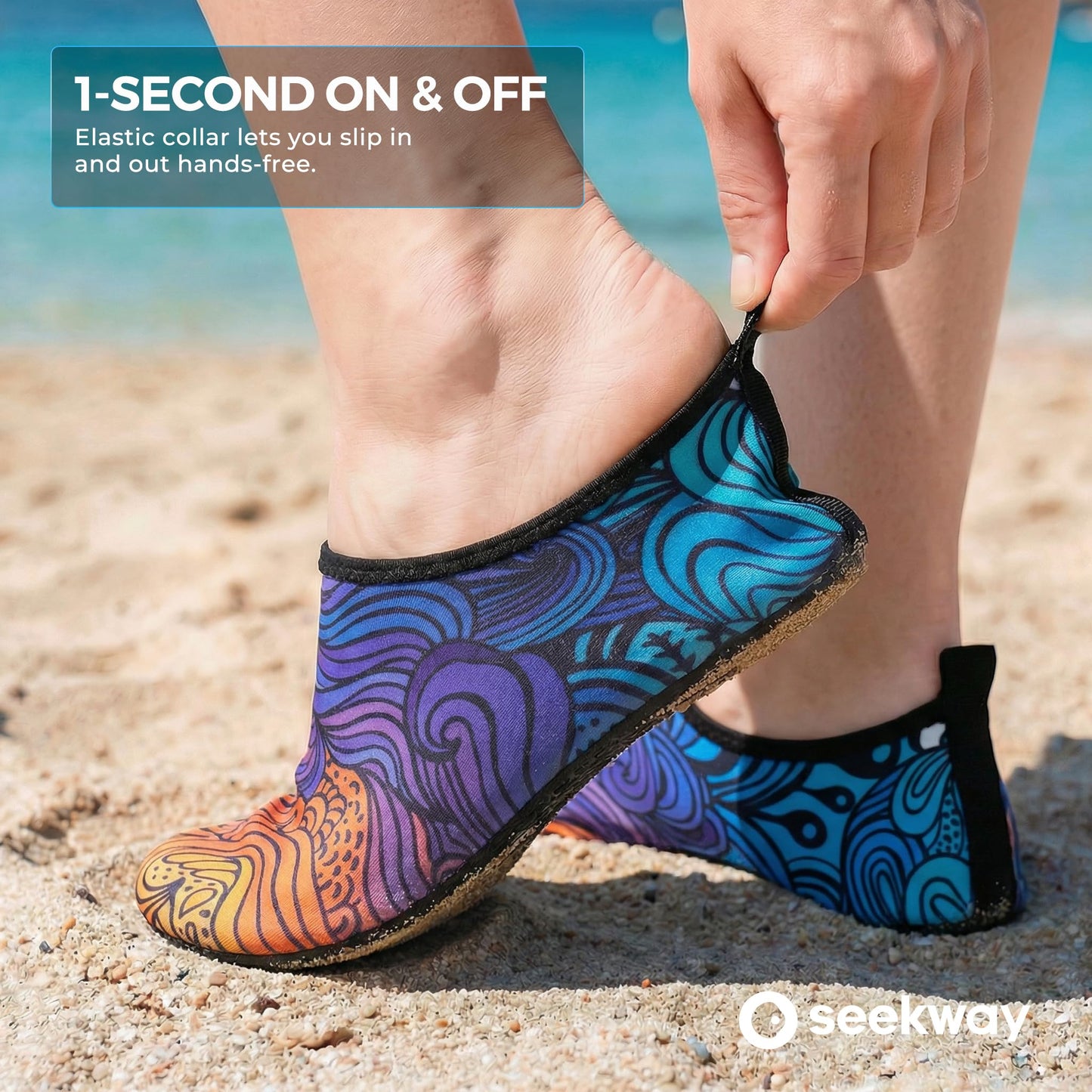 SEEKWAY Water Shoes Barefoot Aqua Socks Quick-Dry Non Slip Shoes for Beach Swim Pool River Boating Surf Women Men Bird SK002(U)