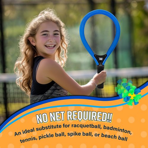 Whackminton - Perfect Racket Game for Adults & Kids - Fun Outdoor Sport for The Backyard, Beach & Lawn - Outdoor Toy