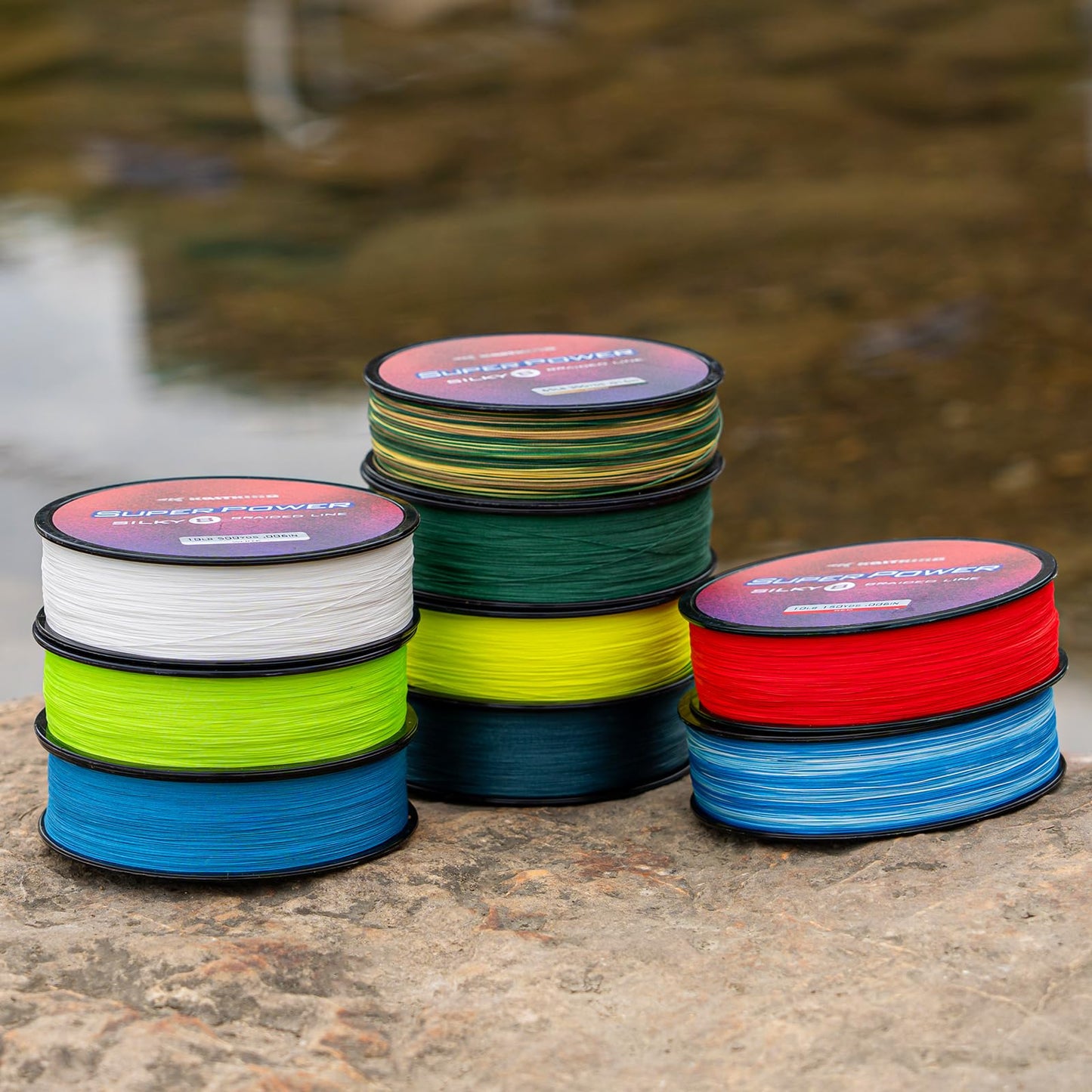 KastKing Superpower Silky8 Braided Fishing Line, Moss Green, 8 Strands, 30 LB, 150 Yds
