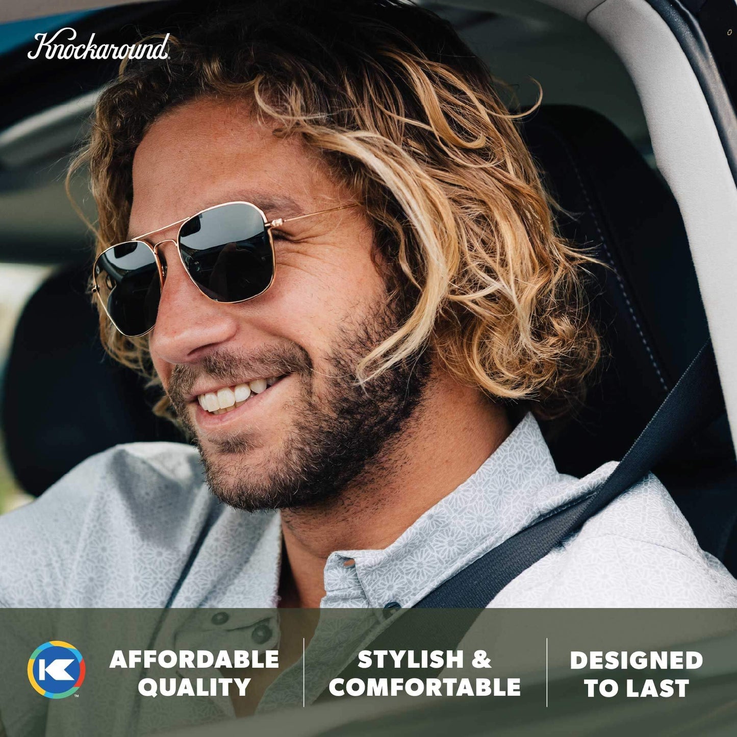 Knockaround Mount Evans Polarized Navigator Sunglasses for Men & Women - UV400 Protection