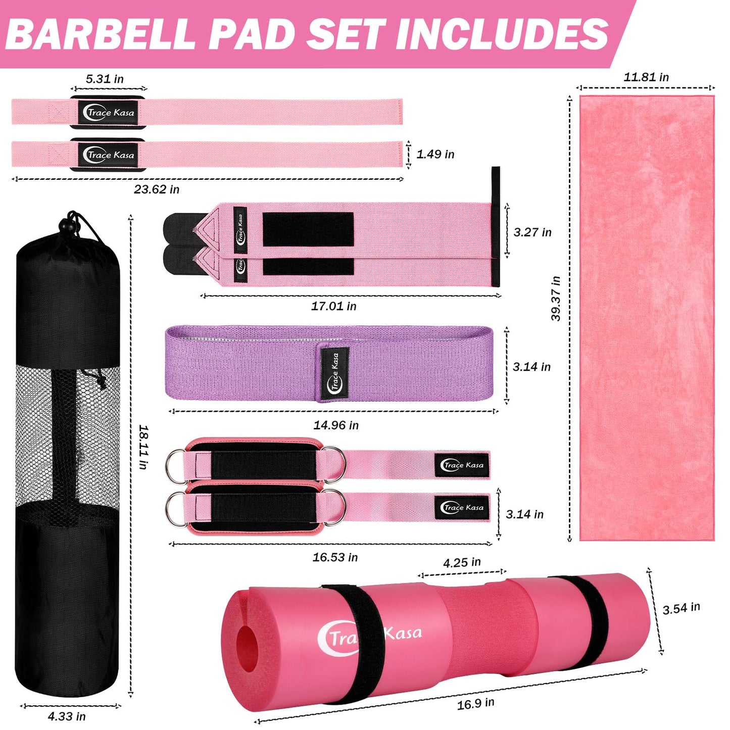 TRACE KASA Barbell Pad Set: 10 PCS Gym Equipment Accessories
