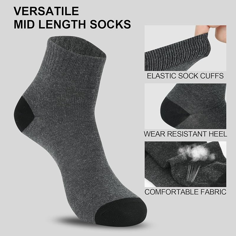 Men's Quarter Ankle Socks Bulk Pack 150 Pairs Colormatching 9-11 Unisex