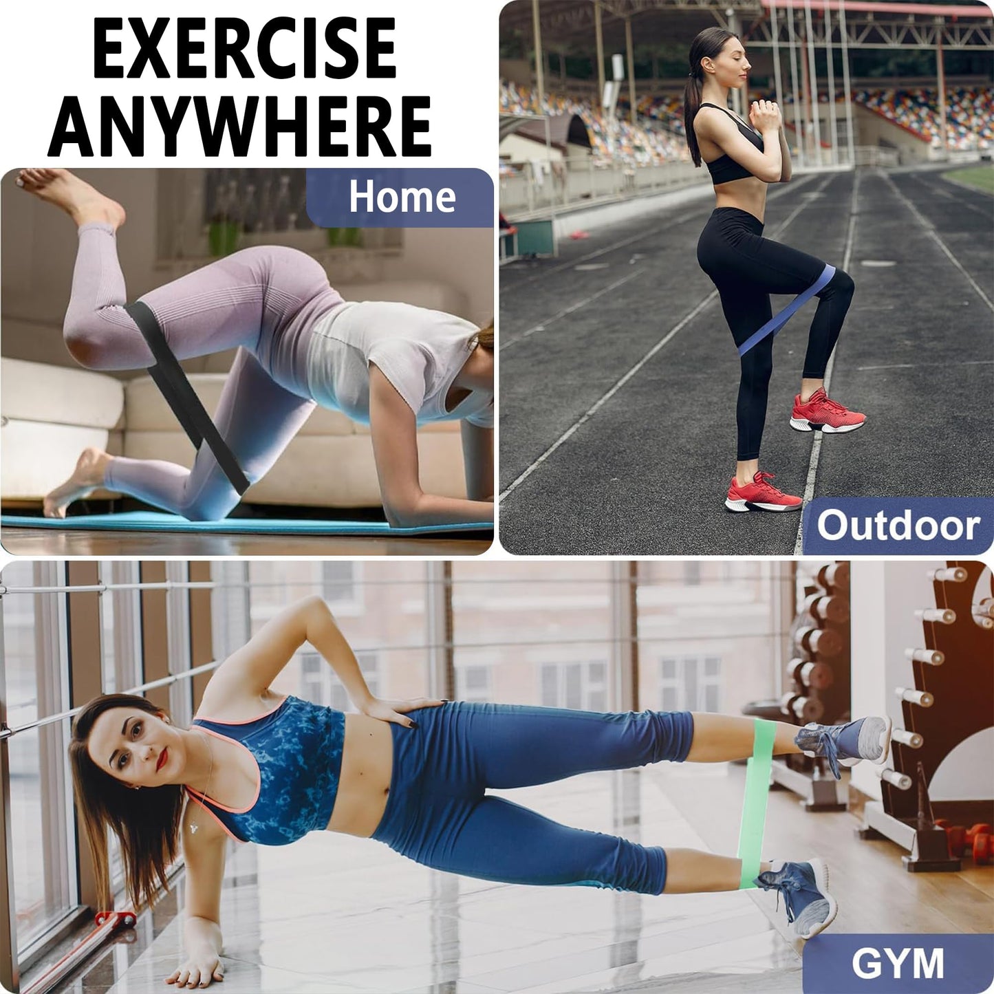 Resistance Bands for Working Out, Latex Exercise Bands Set of 5, Elastic Bands for Exercise with Workout Guide and Carry Bag, Fitness Bands for Strength Training, Yoga, Pilates, Home Workout