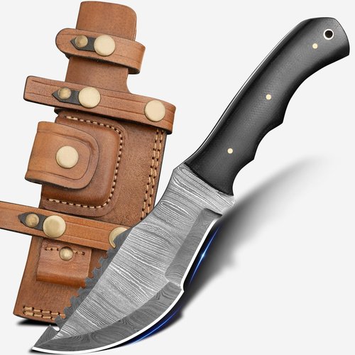 RISING CRAFTS 11.00 Inch Tracker Knife-Fixed Blade, Full Tang, Survival, Hunting, Tactical, Full Tang Knife for Camping, Bushcrafting-Gift For Men