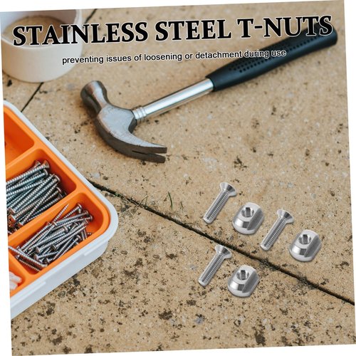 BESPORTBLE Surfboard Hardware 4pcs Stainless Steel Hydrofoil Nuts Sliding Nut t Track Bolts for Marine Use