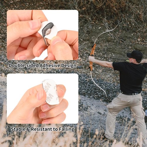SOPOGER Arrow Rest for Recurve Bow - 4 Pcs Magnetic Metal Recurve Arrow Rest with Adhesive Back Hunting Shooting Targeting Recurve Bow Accessories (Right)