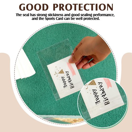 AmazingSpark 300 Pcs Resealable Team Bags for Trading Cards Holders 35-130pt, Fit Graded Card Sleeves Sports Slabs Sleeves Plastic Collectible Slabs Protection