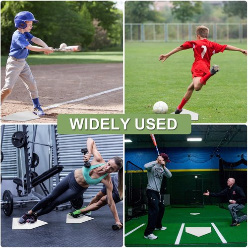 Mototo 2 Pieces White Baseball Home Plate Rubber Throw Down Baseball Bases 16 inch Softball Home Plate Kickball Bases for Kickball Practice Pitching Hitting Training Equipment (2 PCS)
