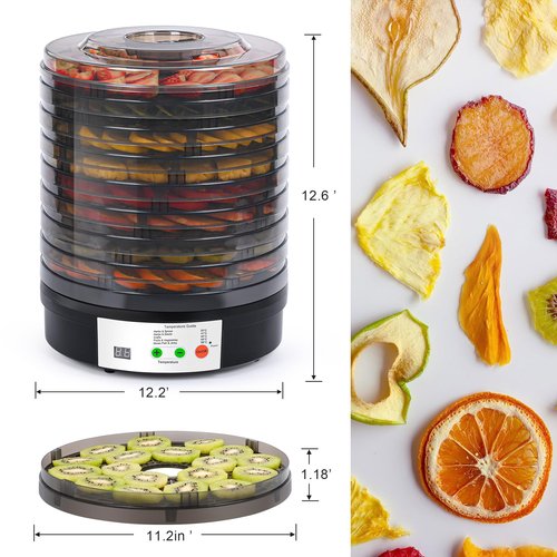 Food Dehydrator Machine, 8 BPA-Free 11.4" Trays Adjustable Temperature Controls Dehydrater for Jerky, Herbs, Fruit, Veggies, Dried Snacks