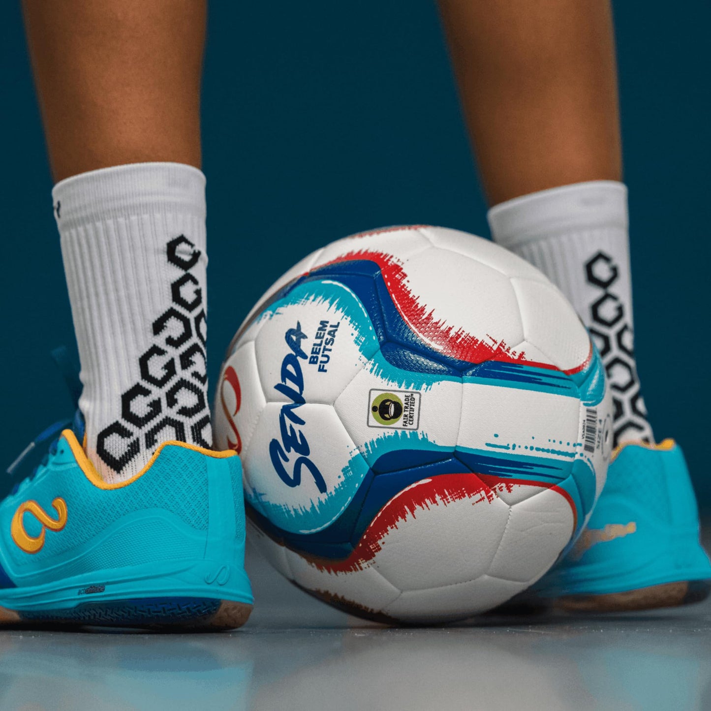 Senda Belem Training Futsal Ball, Fair Trade Certified, White, Size 3 (Ages 8-12)