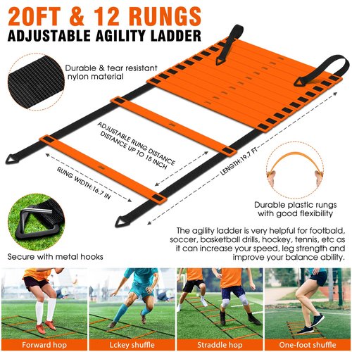 Kids Soccer Goals for Backyard Set- 2 of 6X4/ 4X3 ft Toddler Soccer Goal Training Equipment with Soccer Ball, Ladder, Pop Up Soccer Net for Kids Age 3-5 4-6 6-8 8-12 10-12 Outdoor Games Sports Gift
