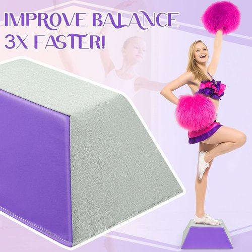 Stunt Stand Cheer Flyer Balance Trainer - Cheerleading Balance Trainer for Flyers, Gymnastics Beam & Core Strength, Non-Slip Design, Purple