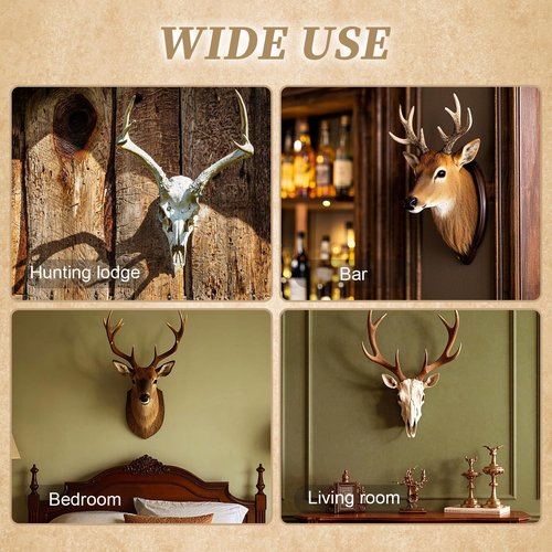 Qonutoci European Mount Skull Hanger - 12 Pack 4.1"x1.4" Deer Hanger, Heavy-Duty Rustproof Hooks for Deer, Antelope, Coyote & Small Game Taxidermy, Easy to Install, Indoor/Outdoor Use